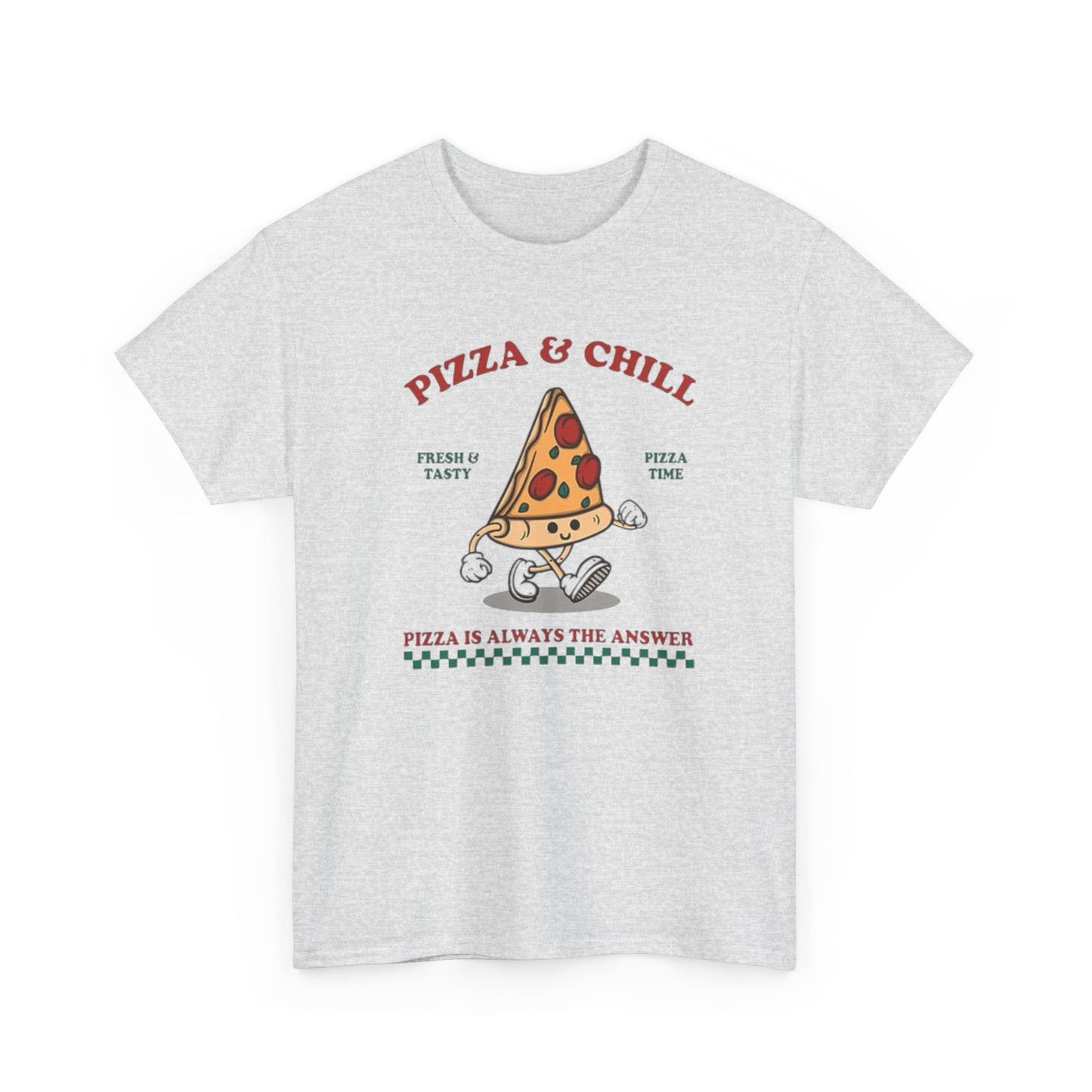 Pizza And Chill Graphic T Shirt Pizza Party Unisex Heavy Cotton Tee