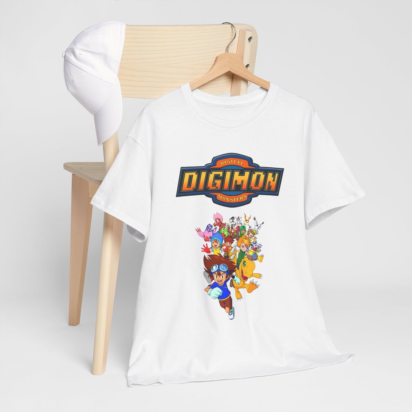 Digimon Retro 90's Kids Vintage Graphic T Shirt Unisex Heavy Cotton Tee