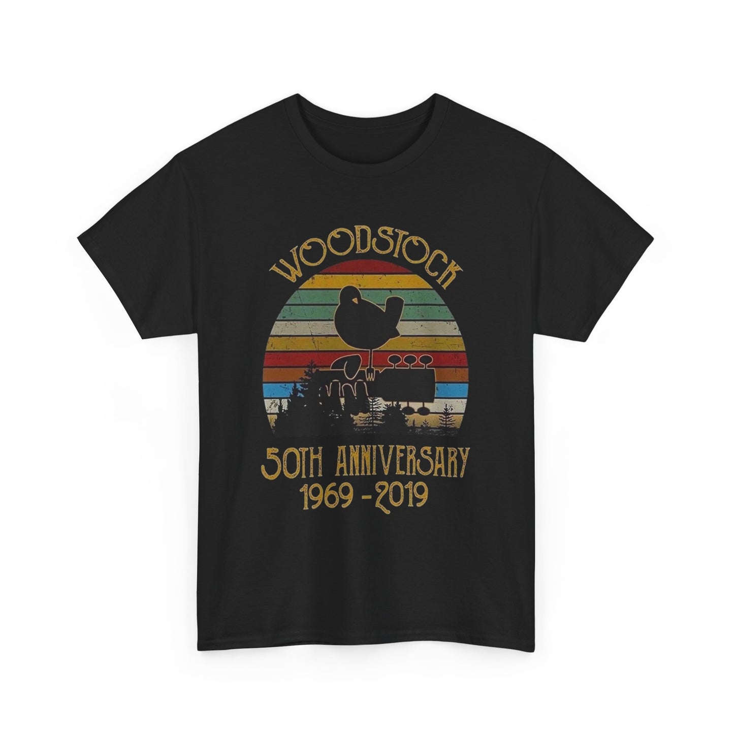 Woodstock 50th Anniversary Graphic T Shirt Unisex Heavy Cotton Tee