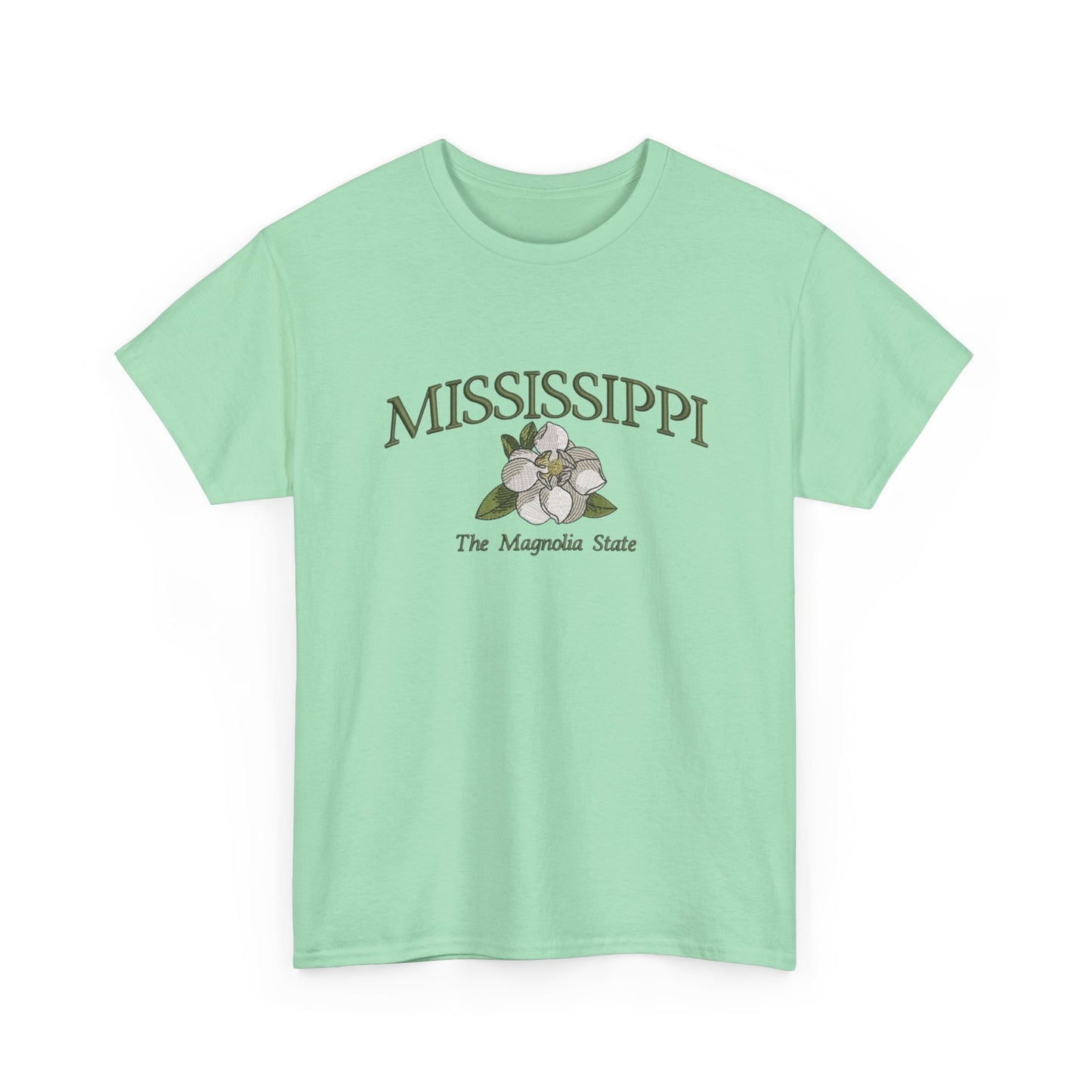 Mississippi The Magnolia State Graphic T Shirt NEW Unisex Heavy Cotton Tee