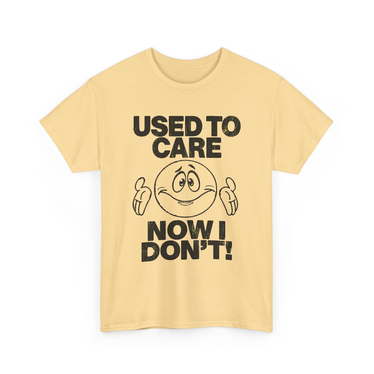 Used To Care Now I Don't Graphic T Shirt Men's Heavy Cotton Tee Funny Retro