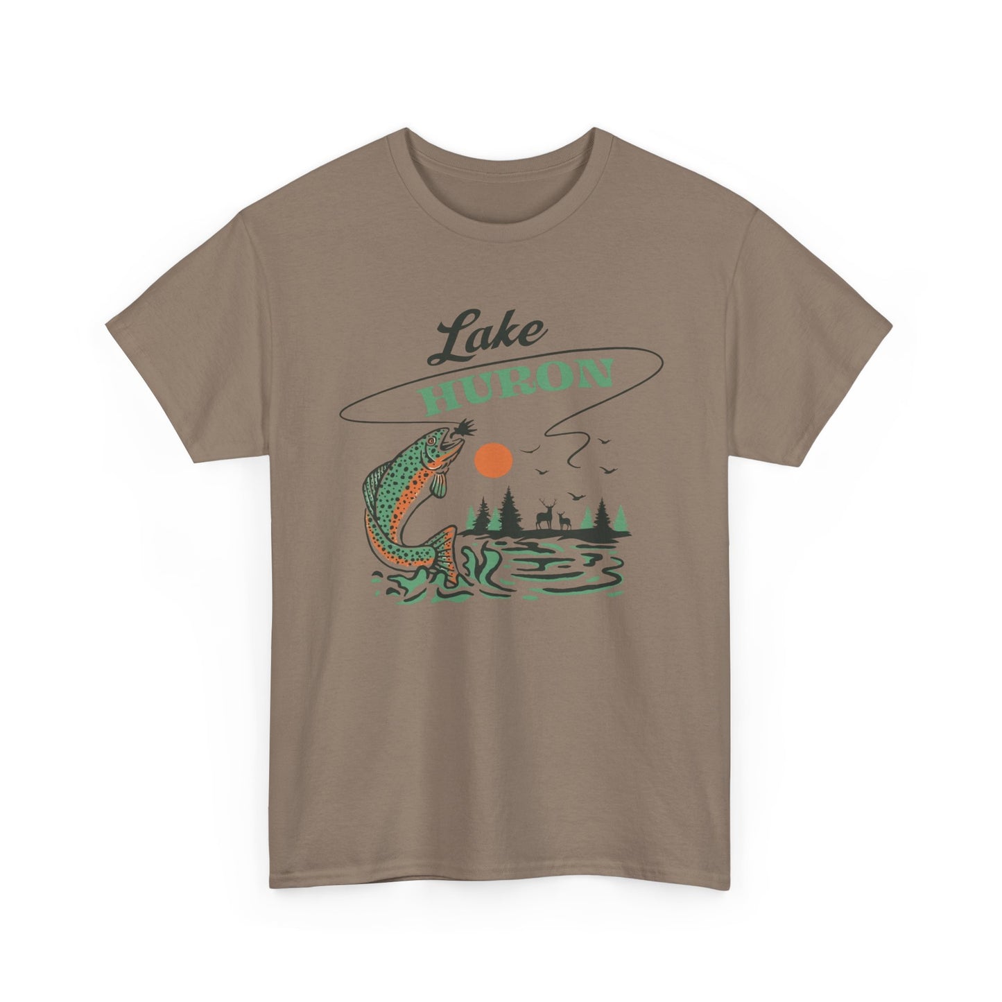 Lake Huron Graphic T Shirt Unisex Heavy Cotton Tee