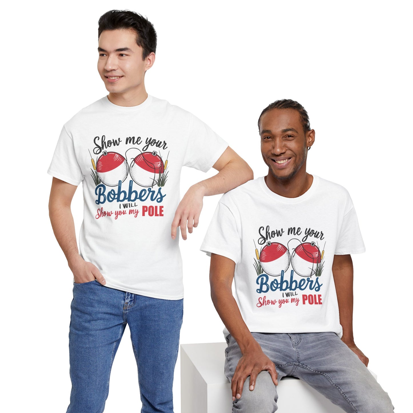 Funny Fishing Sex Jokes Graphic T Shirt Men's Heavy Cotton Tee