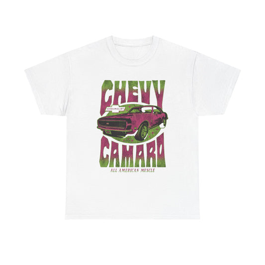 Camaro Graphic T Shirt Vintage American Muscle Cars Unisex Heavy Cotton Tee