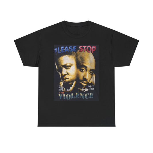 Please Stop Violence Graphic T Shirt Vintage 90s Rap Unisex Heavy Cotton Tee