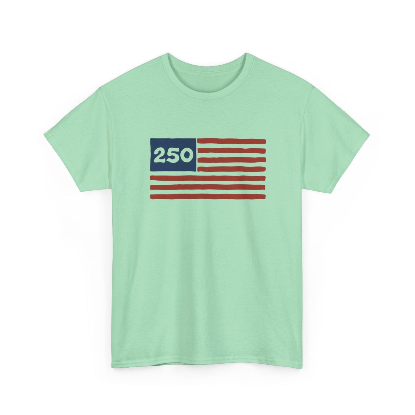 USA 250 American Flag Retro Graphic T Shirt Regular Men's Heavy Cotton Tee