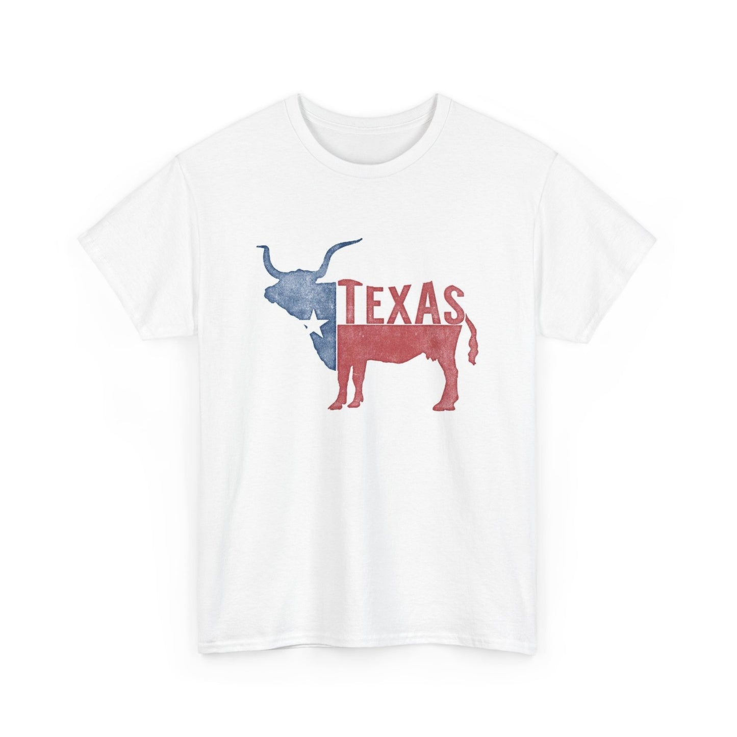 Texas Cattle USA Graphic T Shirt Men's Heavy Cotton Tee