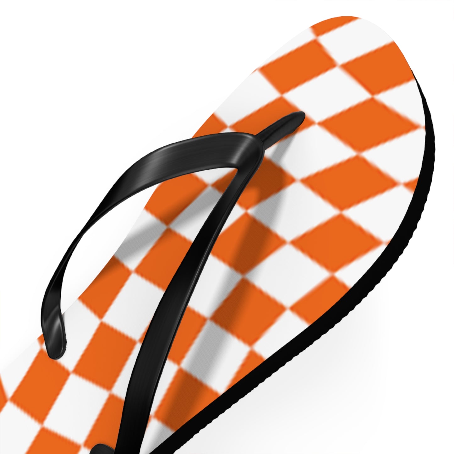 Orange Checkered Wavy Sandals, Beach Shoes, Vacation Flip Flops, Pool Slides