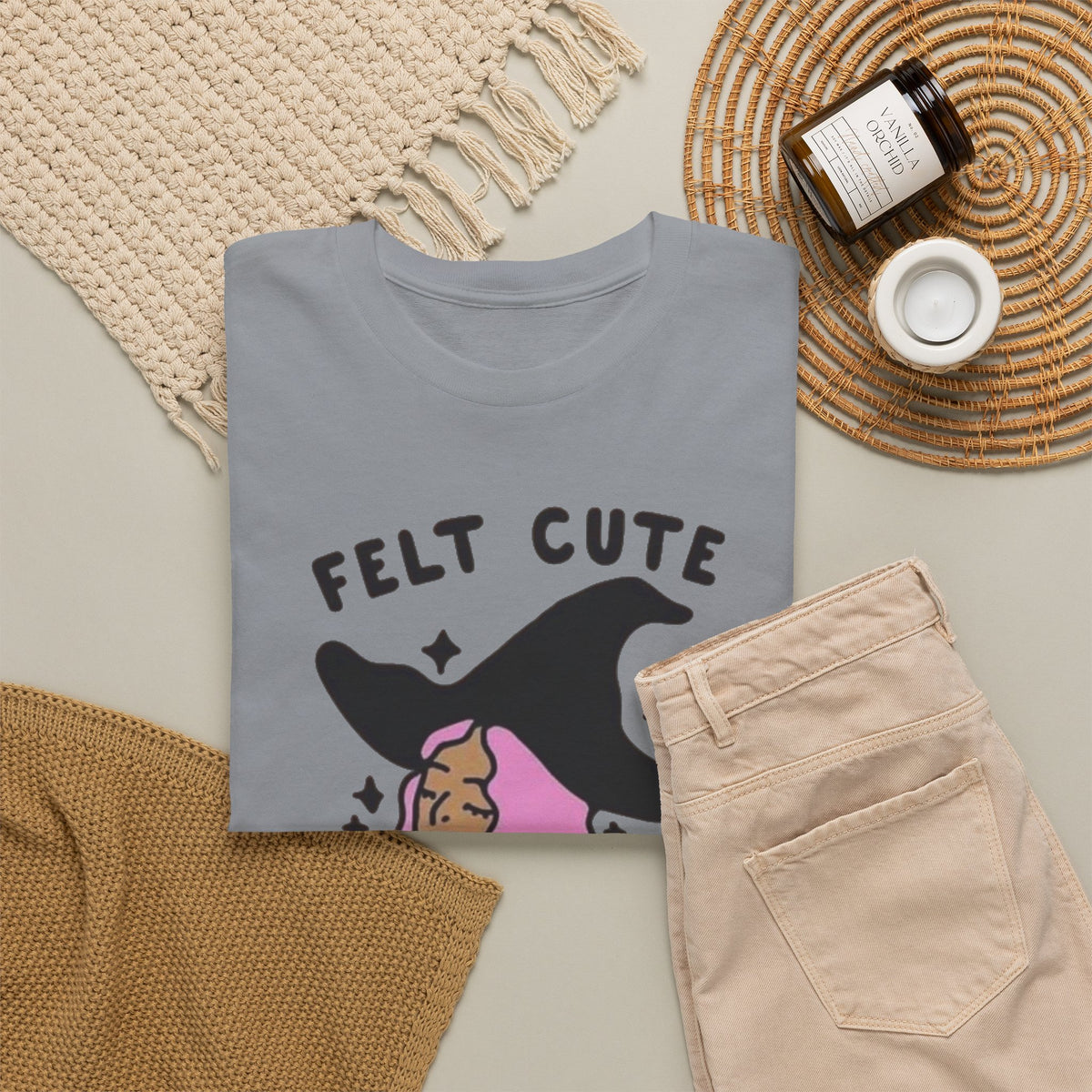 Funny Witch Graphic T Shirt Women's Felt Cute Jokes Heavy Cotton Tee