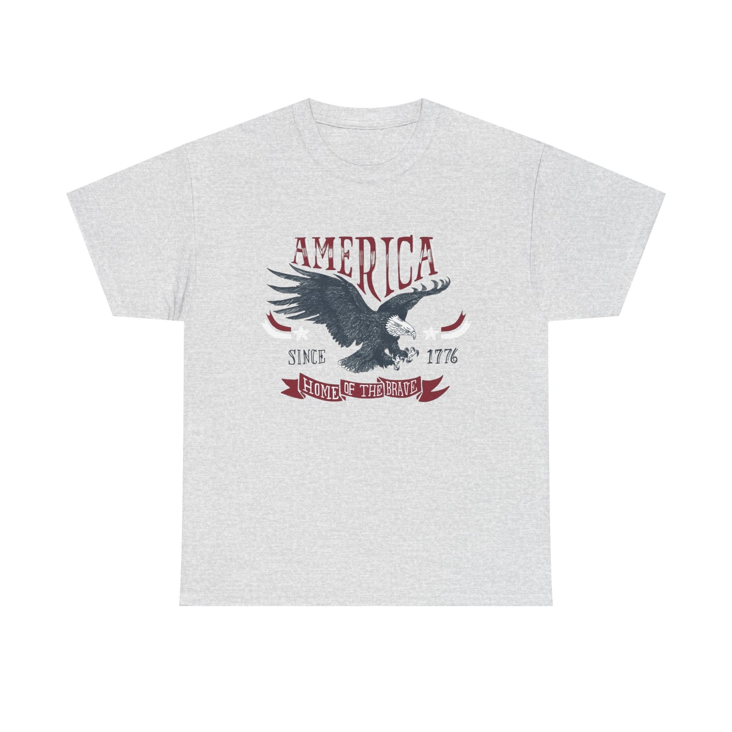 Home Of The Brave USA Retro Graphic T Shirt Men's Heavy Cotton Tee