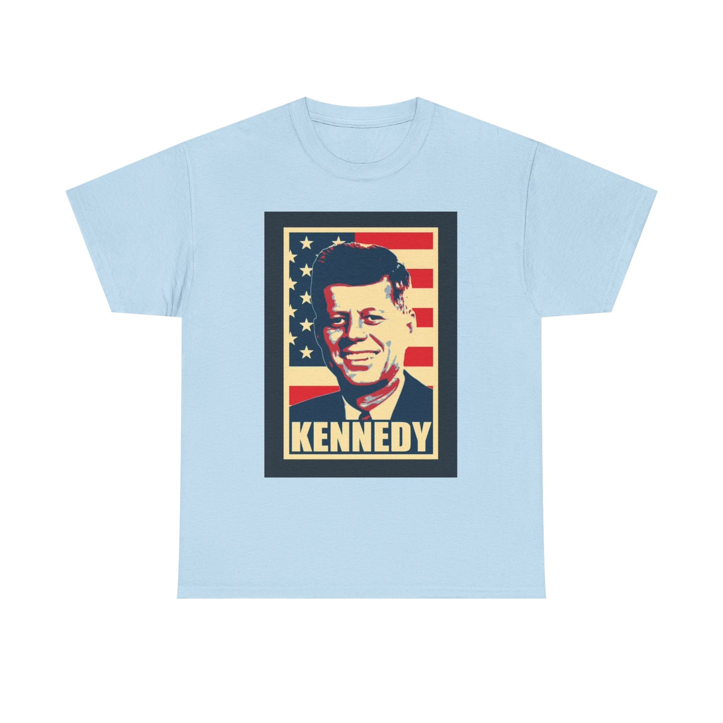 JFK Tshirt John F Kennedy American Flag President Unisex Heavy Cotton Tee