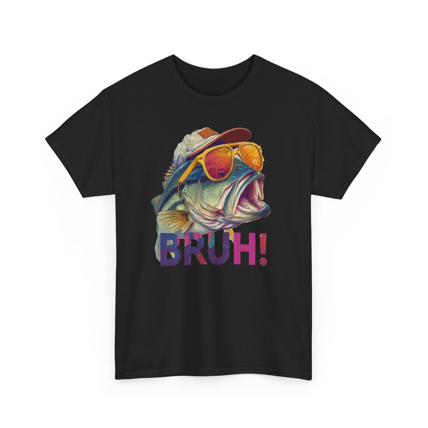Bruh Fish Funny Graphic T Shirt Unisex Cotton Tee Gift NEW