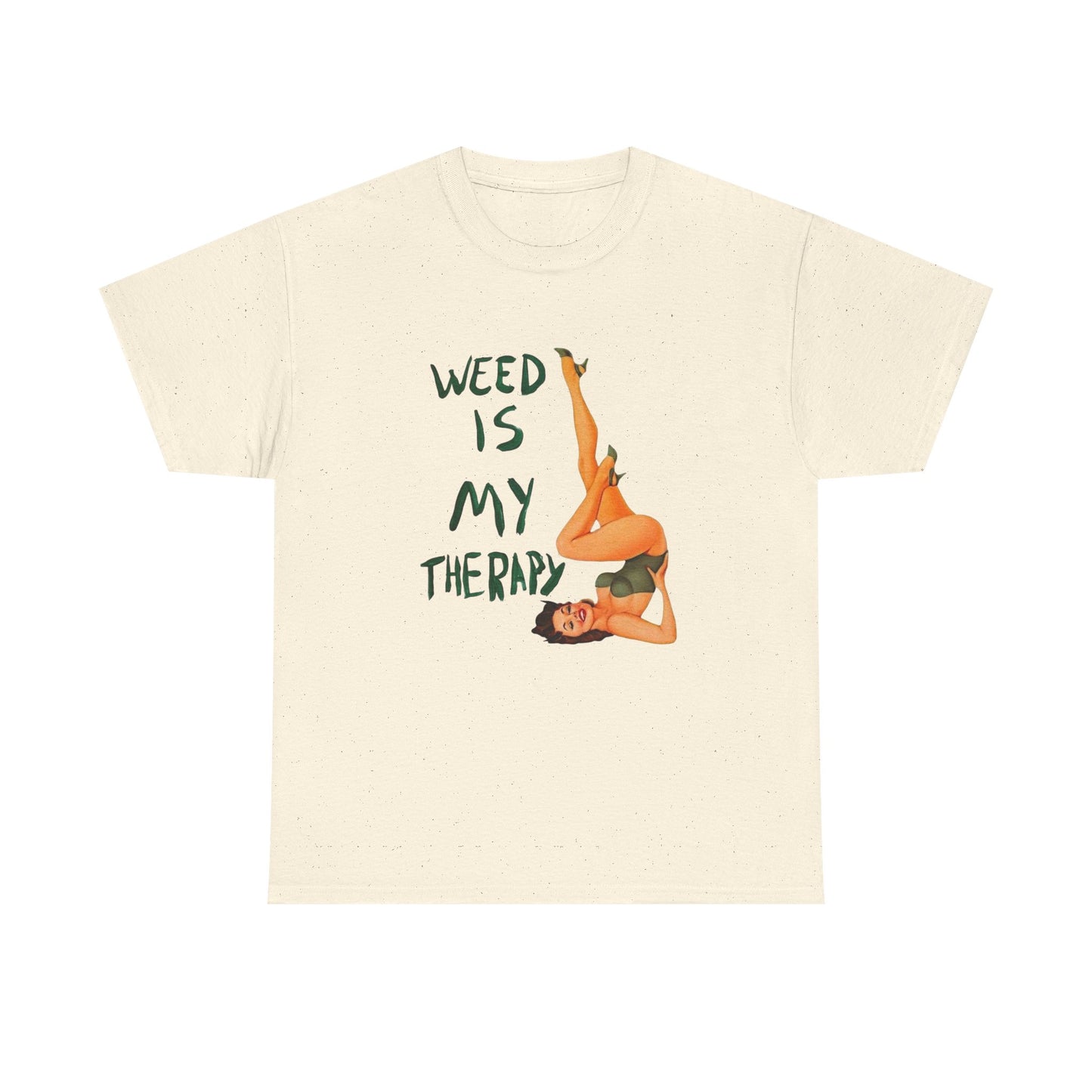 Weed Is My Therapy Graphic T Shirt ADULT NEW Heavy Cotton Tee