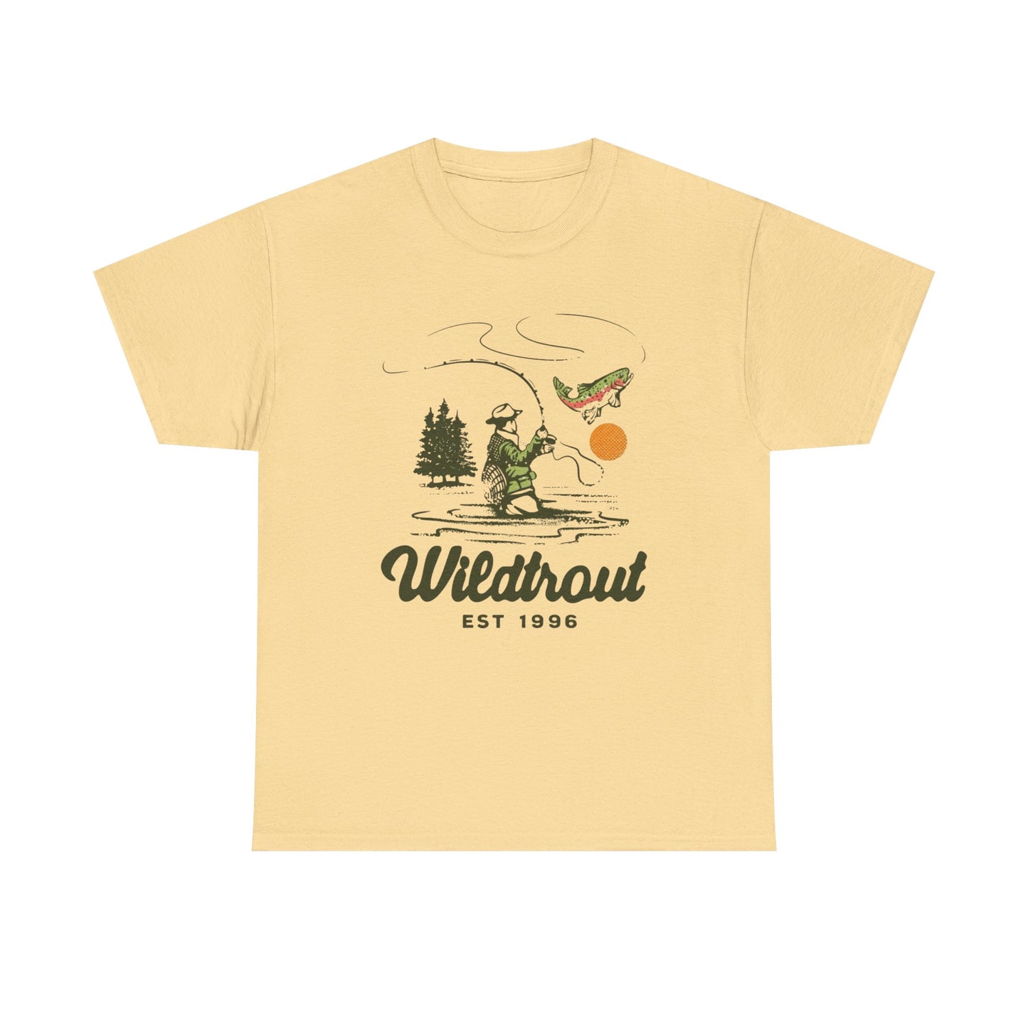 Wild Trout Fishing Graphic T Shirt Unisex Heavy Cotton Tee