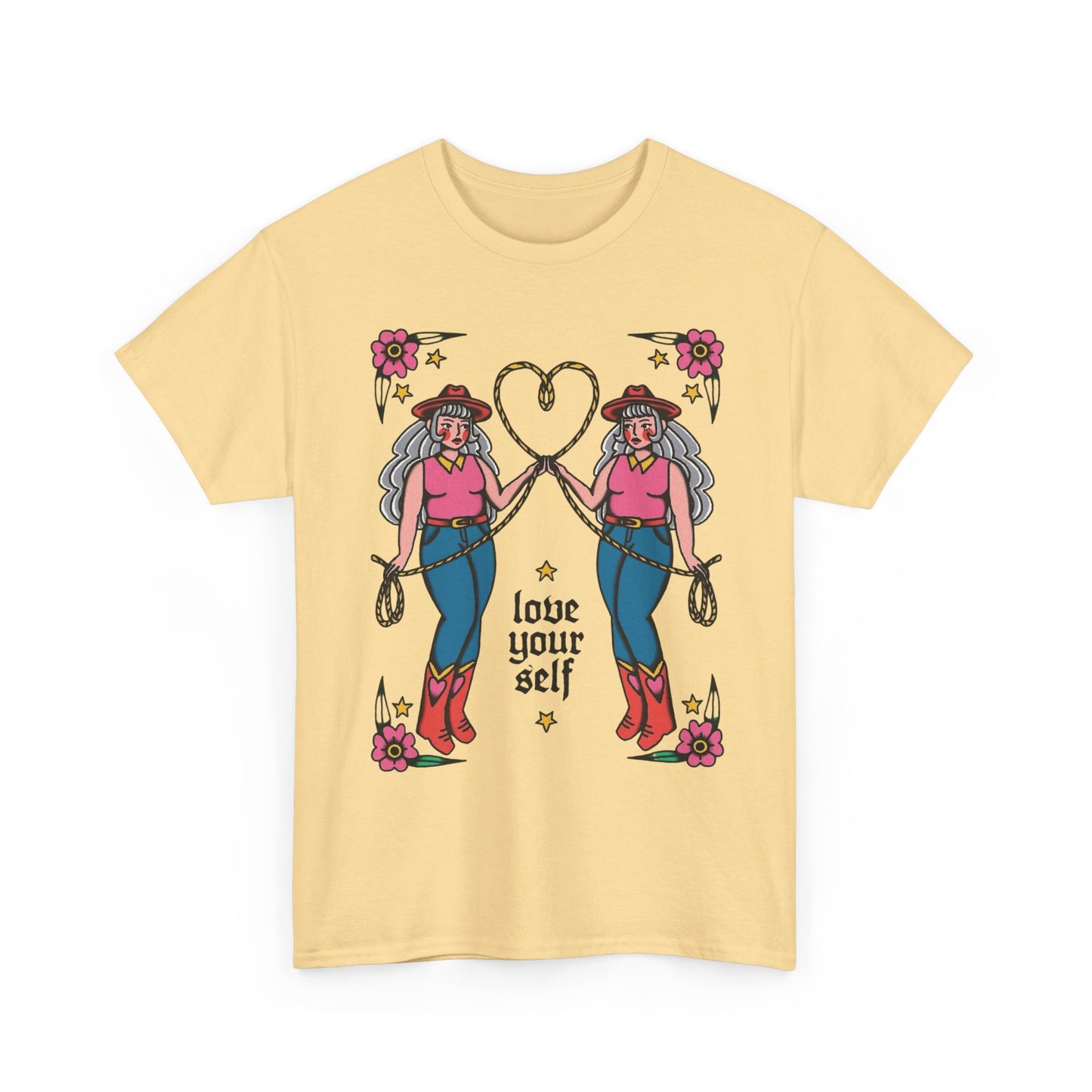 Love Yourself Cowgirl Graphic T-Shirt Unisex Heavy Cotton Tee Gift NEW