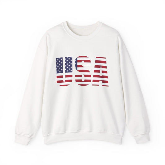 USA American Flag Retro Sweater NEW Unisex Heavy Blend™ Crewneck Sweatshirt