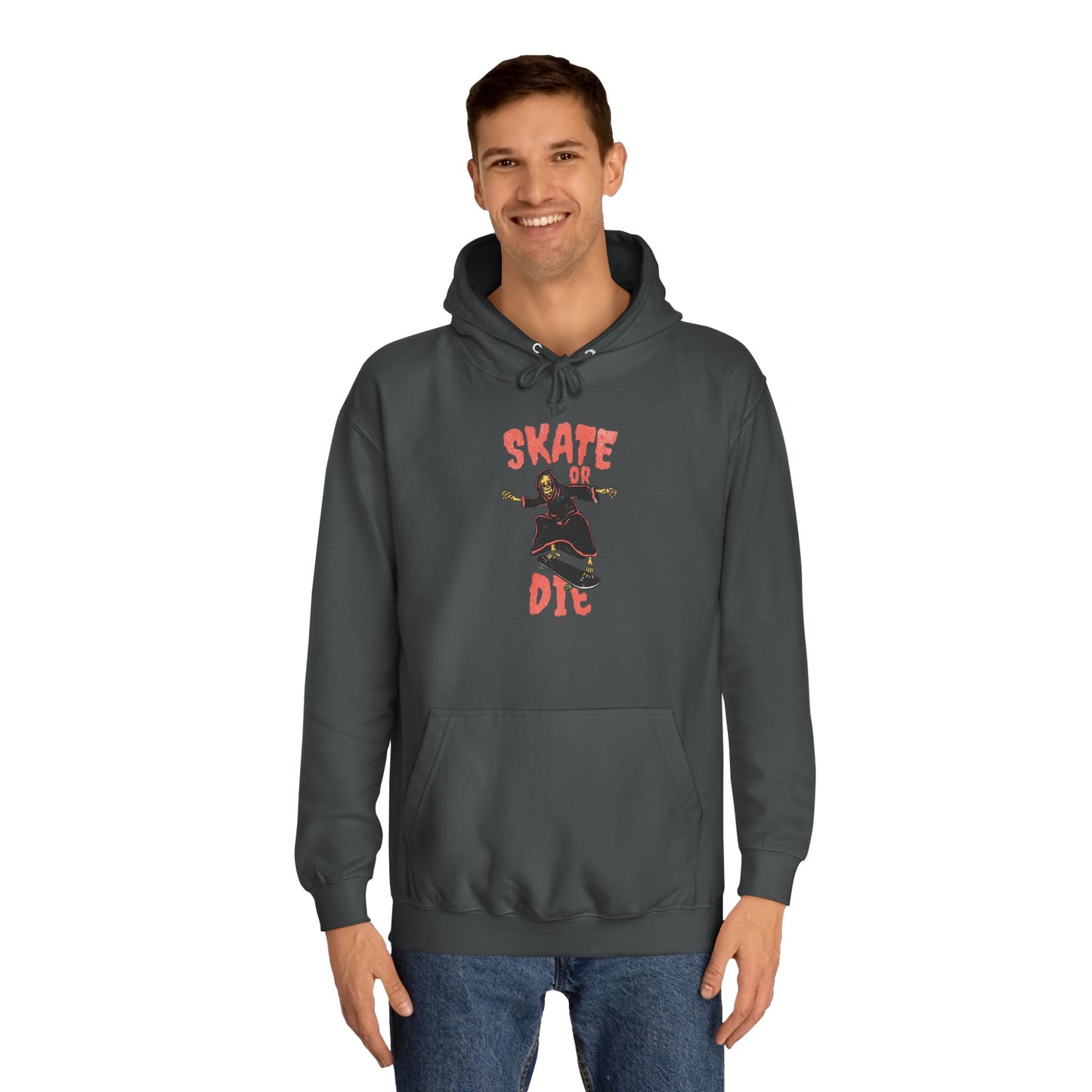 Skate Or Die Hoodie Graphic Skateboarding Grim Reaper Unisex College Hoodie