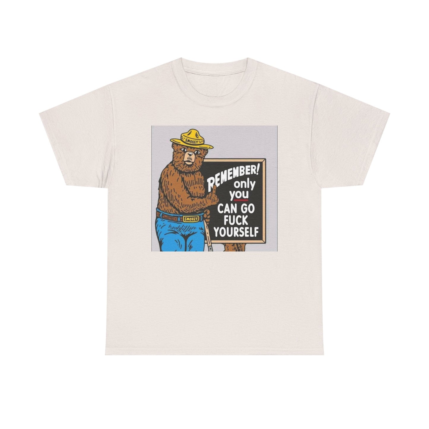 Funny Smokey The Bear Graphic T Shirt S-5XL Unisex Heavy Cotton Tee