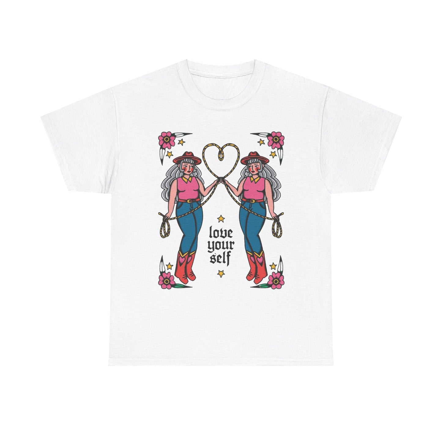 Love Yourself Cowgirl Graphic T-Shirt Unisex Heavy Cotton Tee Gift NEW