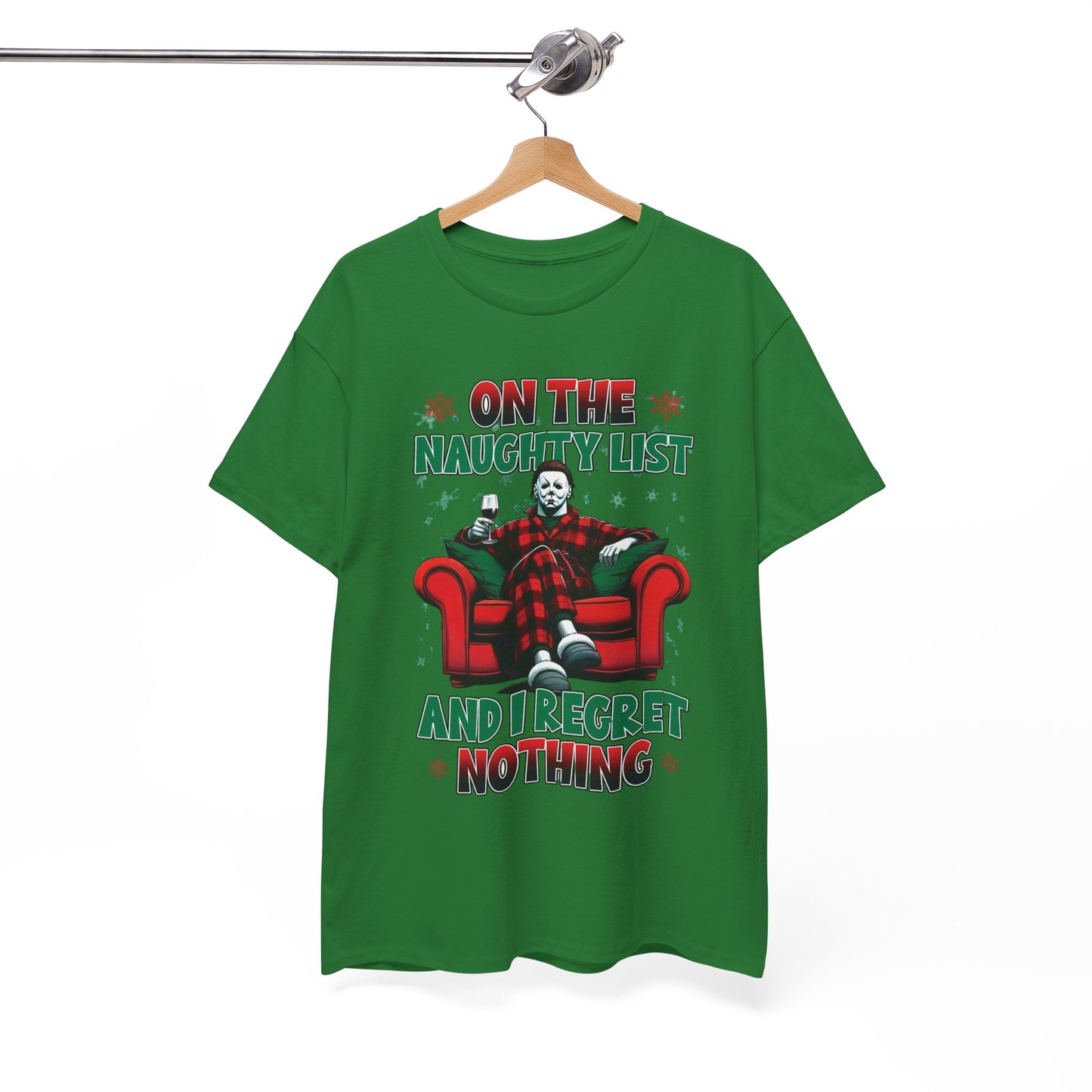 On The Naughty List Funny Christmas Graphic T Shirt NEW ADULT Tee
