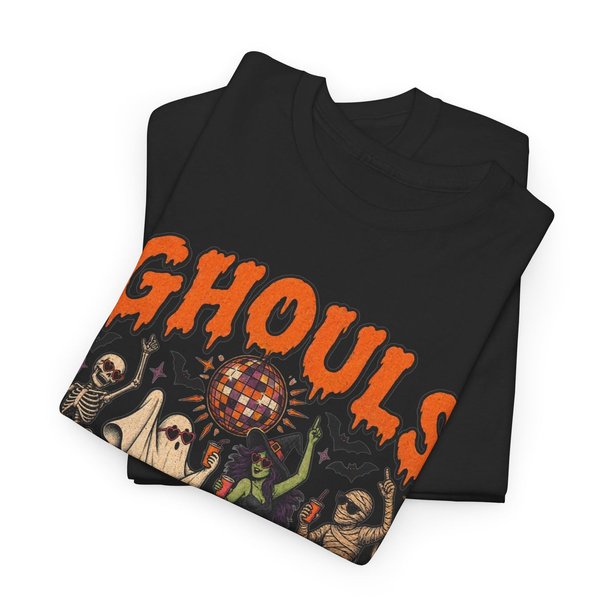 Ghouls Halloween Just Wanna Have Fun Graphic T Shirt Men's Heavy Cotton Tee