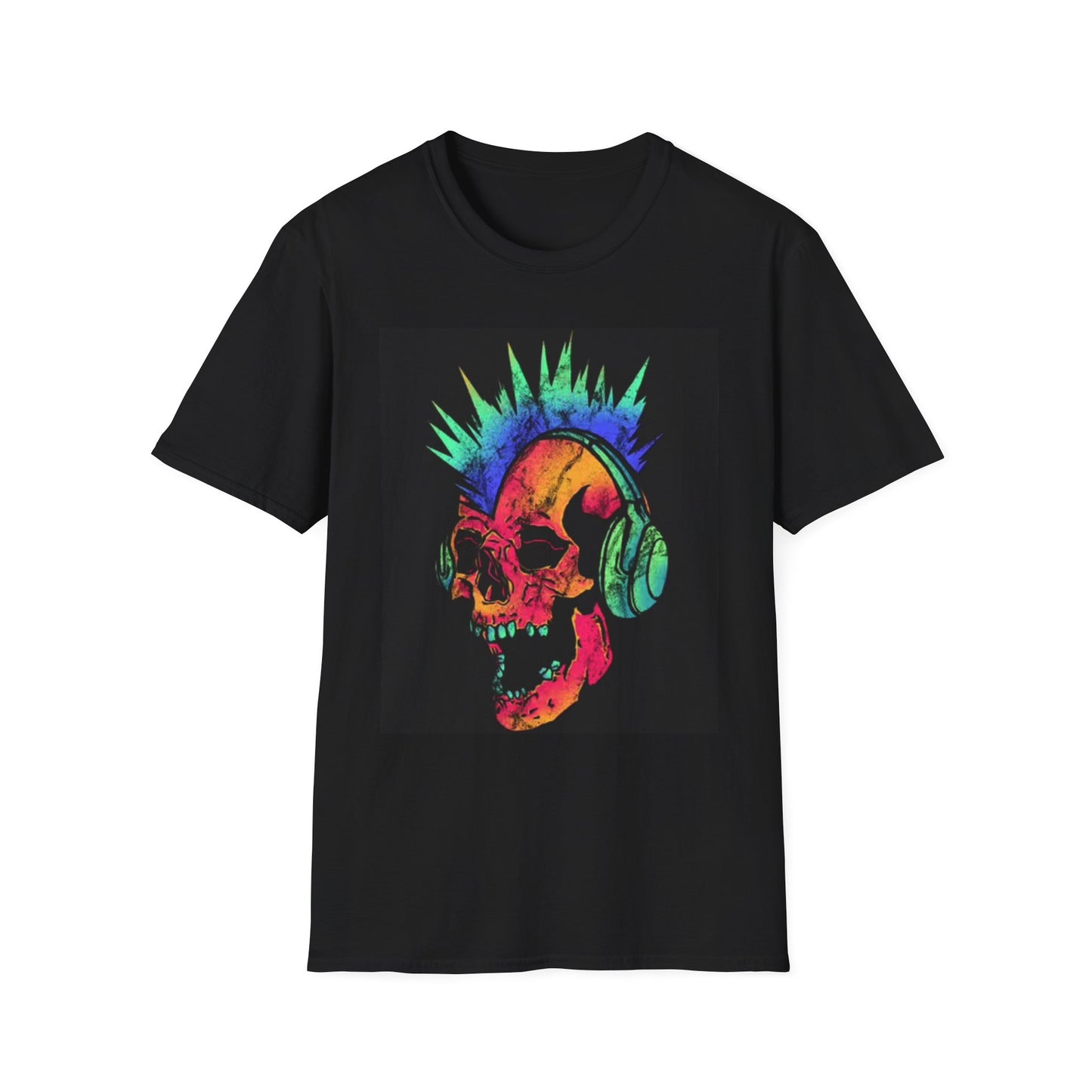 Radio Skull Graphic T Shirt Vintage Rock And Roll Retro Unisex Softstyle T-Shirt