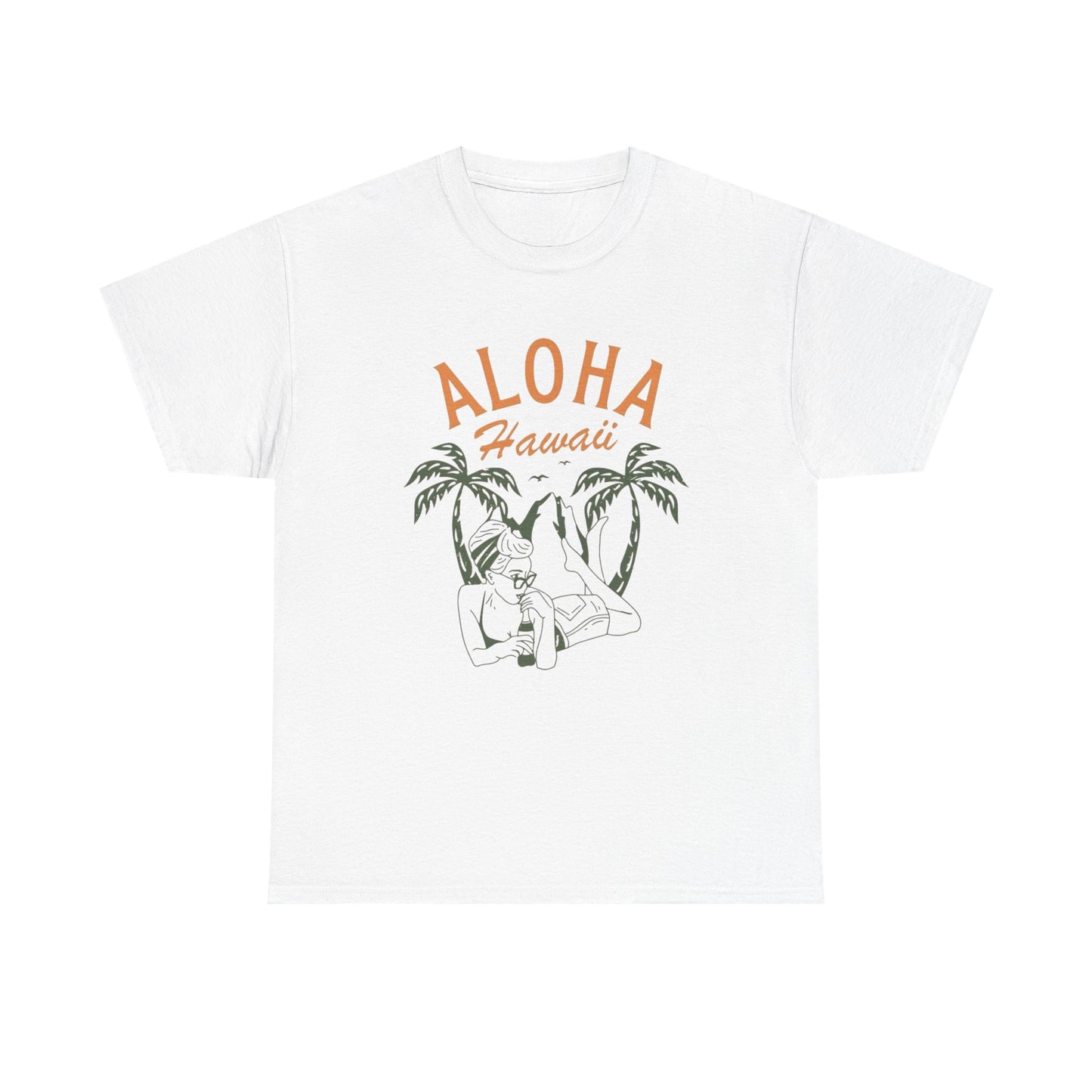 Aloha Hawaii Model Graphic T Shirt ADULT NEW Unisex Heavy Cotton Tee