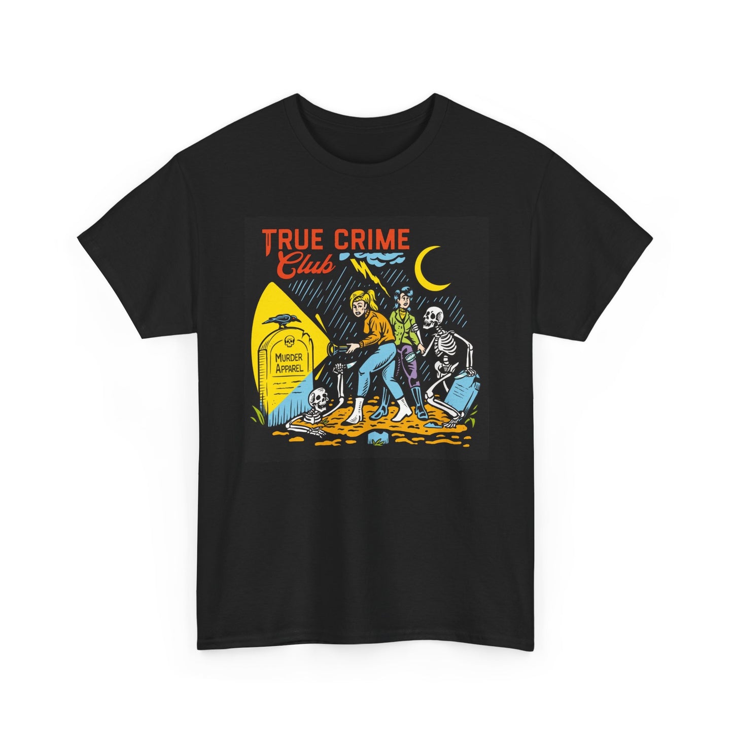 True Crime Club Graphic T Shirt Unisex Heavy Cotton Tee