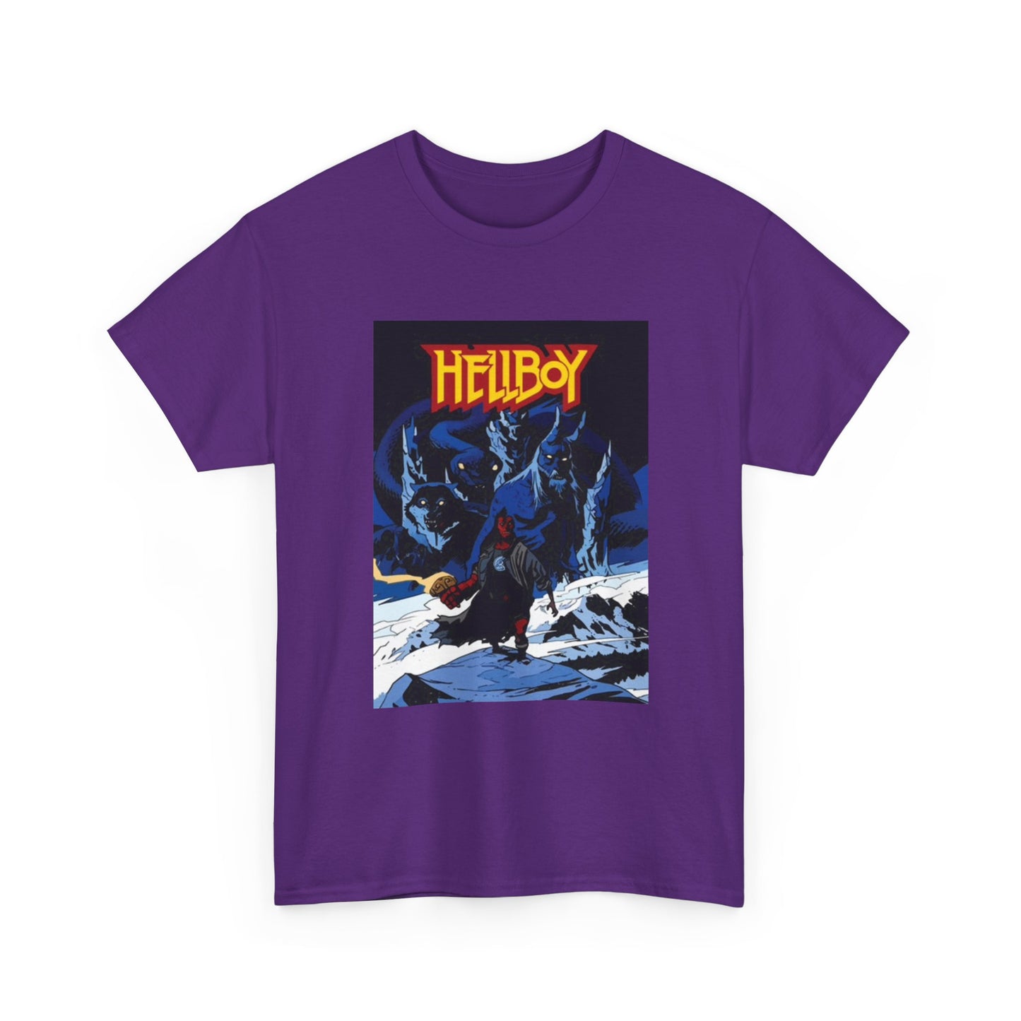 Hellboy Movie Poster Shirt Retro Cartoon Graphic Unisex Heavy Cotton Tee