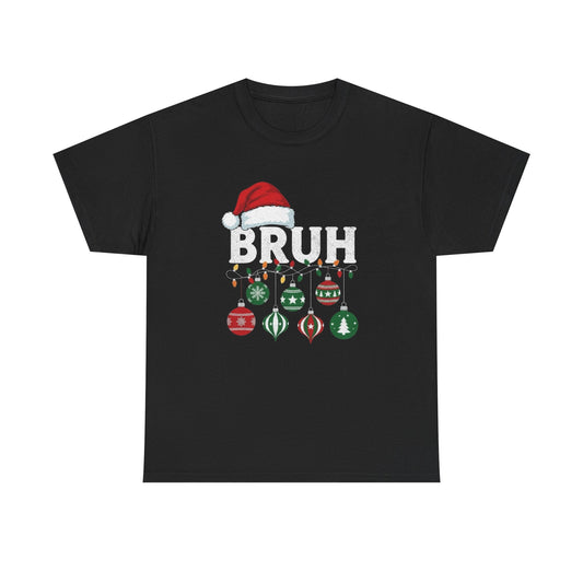 Merry Christmas Bruh Funny Graphic T Shirt NEW Unisex Heavy Cotton Tee