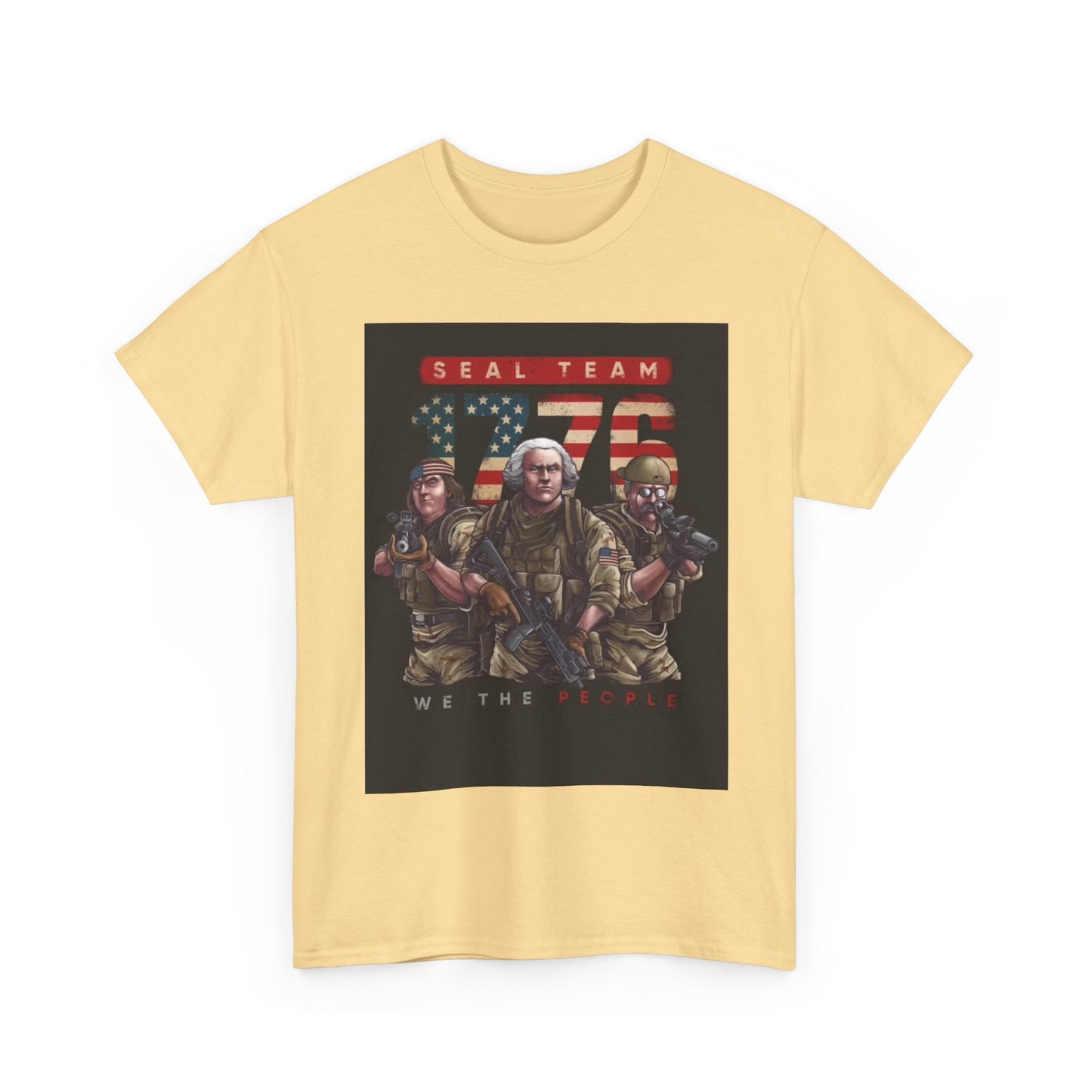 Navy Seals Team Tshirt 1776 America July 4th Flag Unisex Heavy Cotton Tee