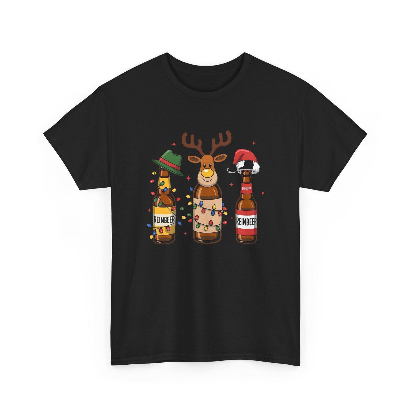 Christmas Beers Reindeer Graphic T Shirt NEW ADULT
