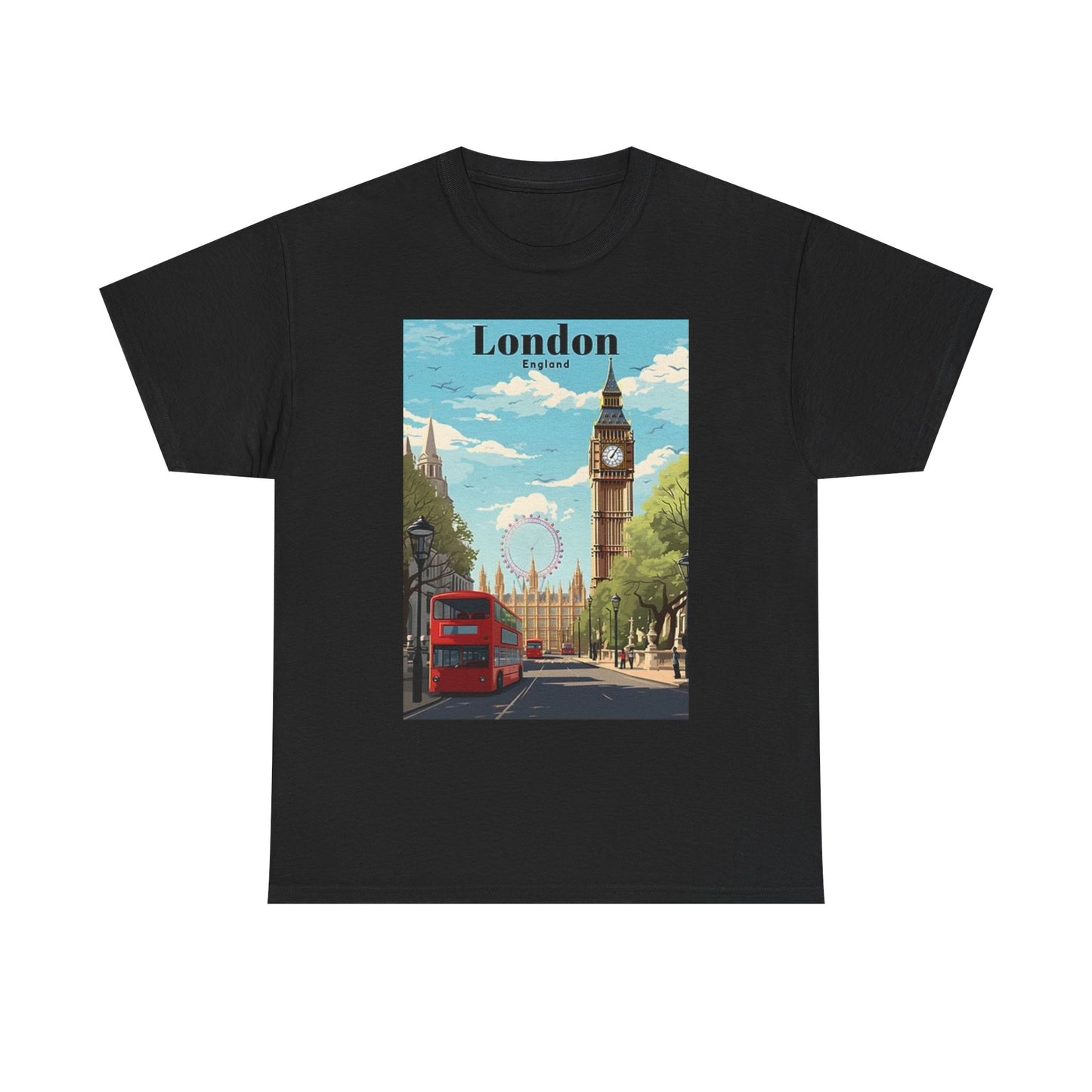 London Graphic T Shirt Vintage Art Photo Retro Unisex Heavy Cotton Tee