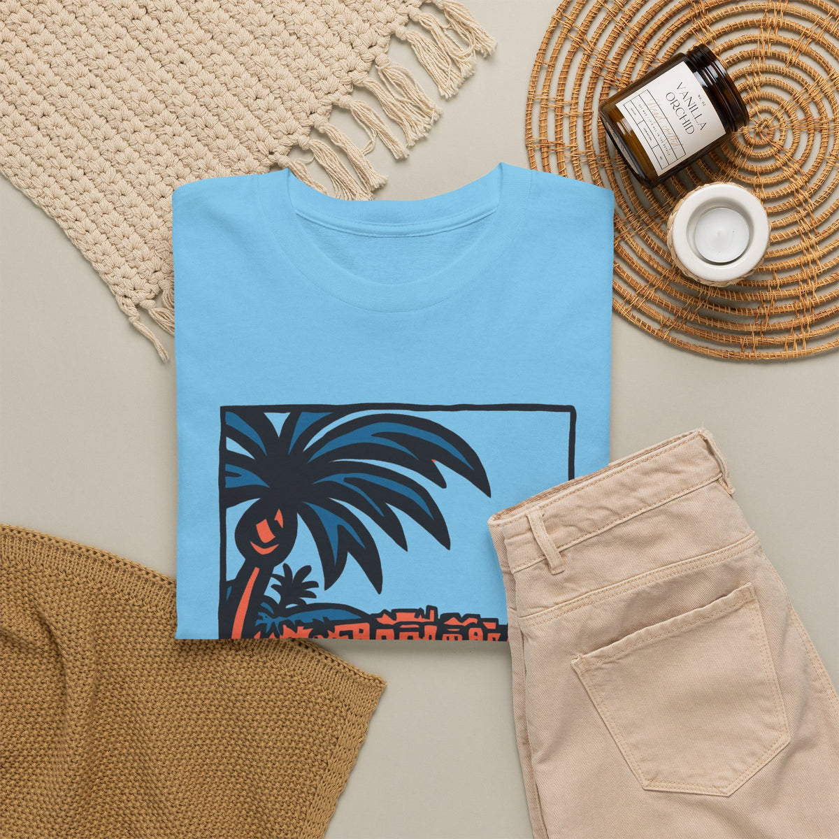 Dominican Republic Beach Graphic T Shirt Men's Heavy Cotton Tee