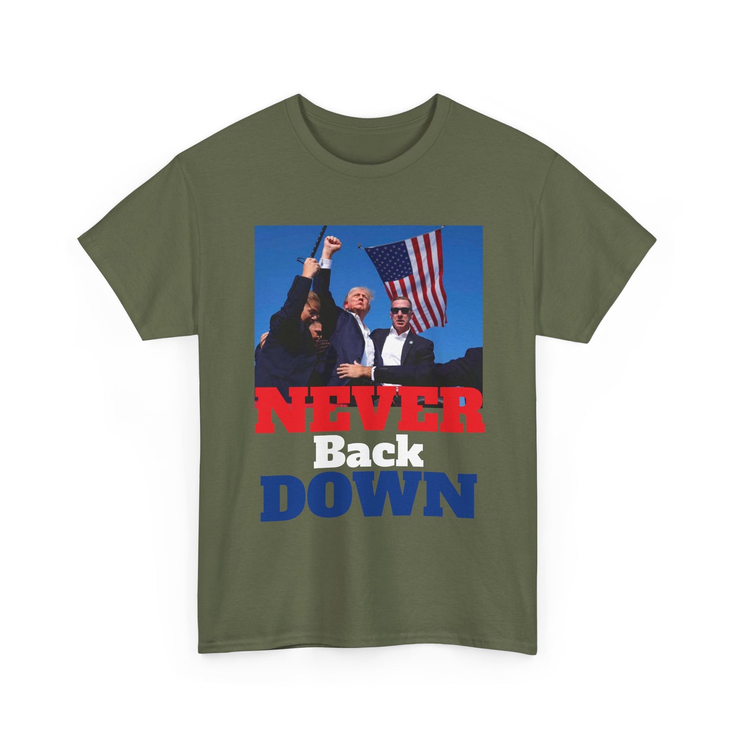 Trump Never Back Down!! T Shirt Brand New President Trump Never Surrender Unisex