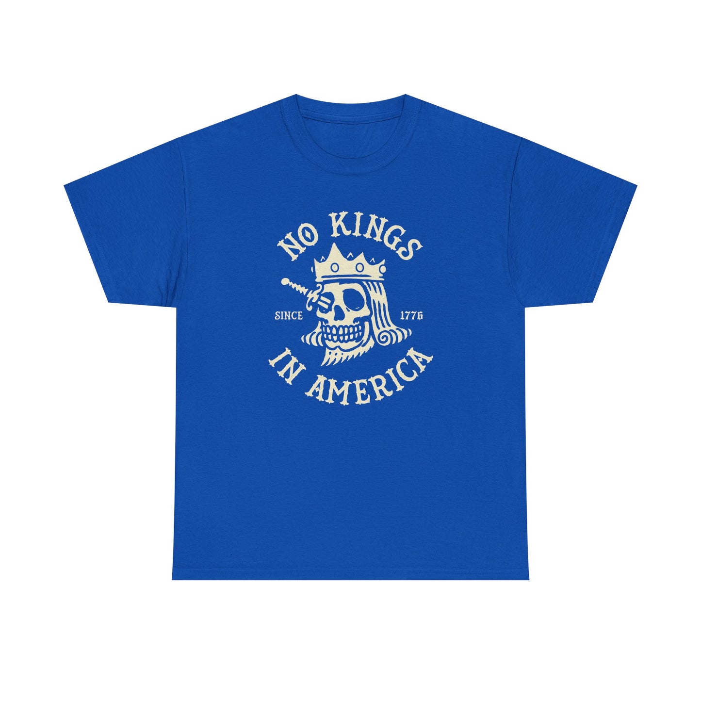 NO KINGS IN AMERICA Graphic T-Shirt Comfy Cotton Tee Brand NEW