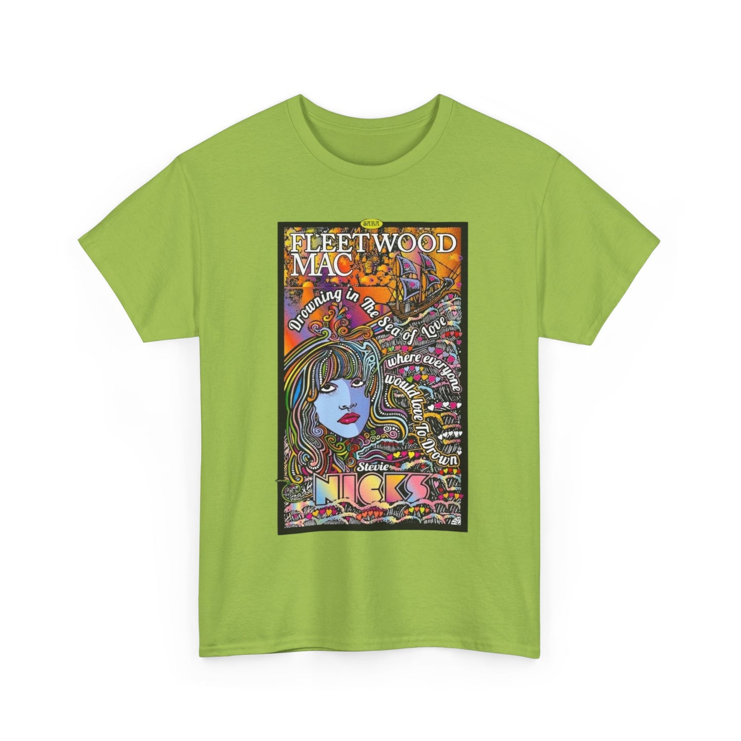 Fleetwood Mac T-shirt graphic vintage art 70s Unisex Heavy Cotton Tee
