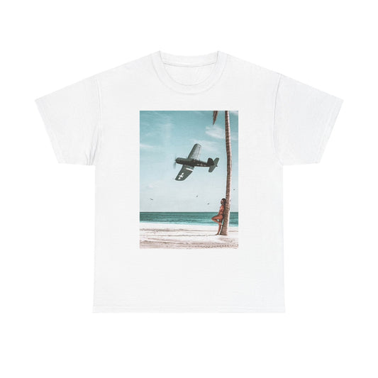 Pearl Harbor Graphic T Shirt Beach Fly Over Hawaii Unisex Heavy Cotton Tee
