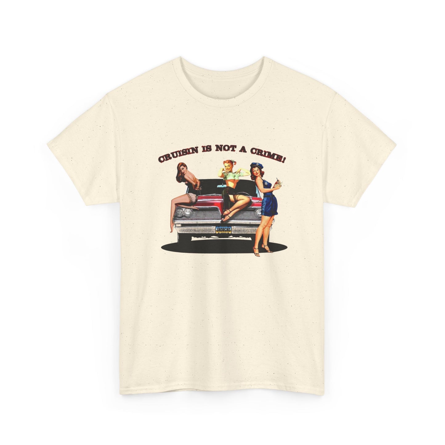 Vintage Car Models Crusin Graphic T-Shirt Unisex Heavy Cotton Tee Gift NEW