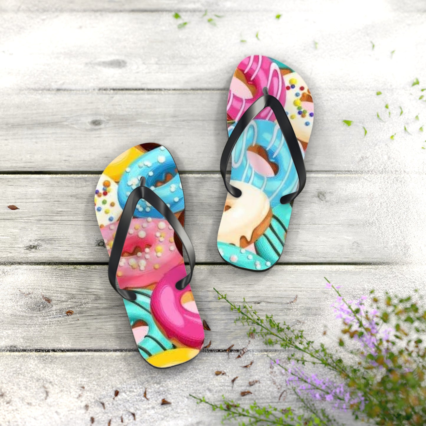 Donut Summer Sandals, Beach Shoes, Vacation Flip Flops, Pool Slides, Comfortable