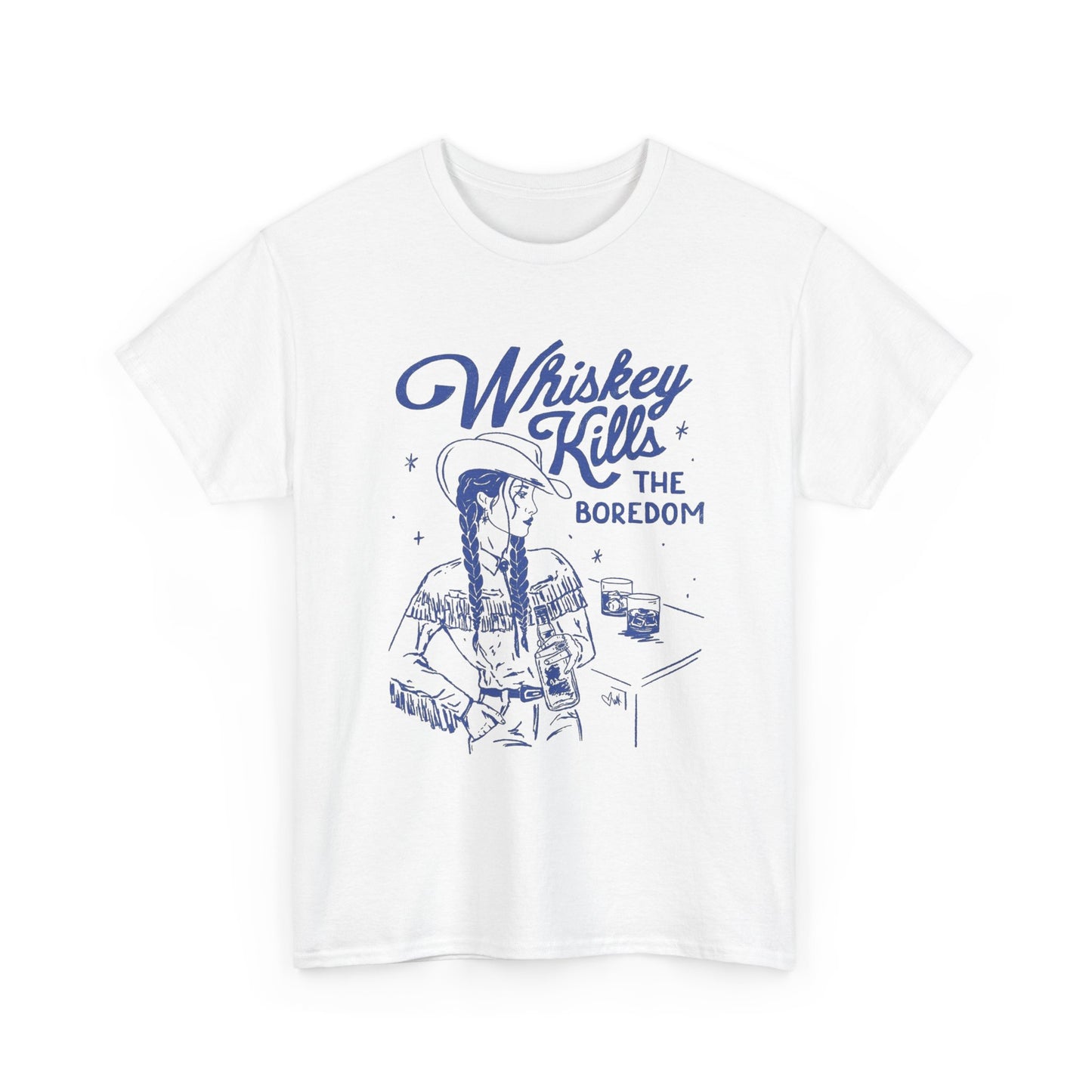 Whiskey Kills The Boredom Graphic T Shirt Unisex Heavy Cotton Tee