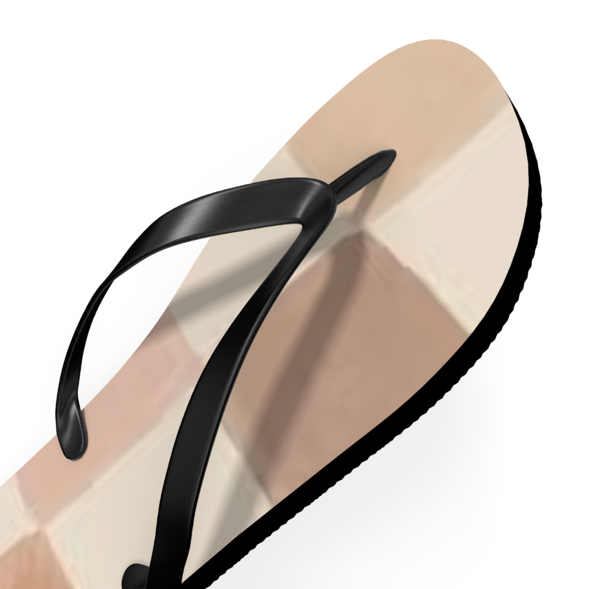Tan Checkered Sandals, Beach Shoes, Vacation Flip Flops, Pool Slides