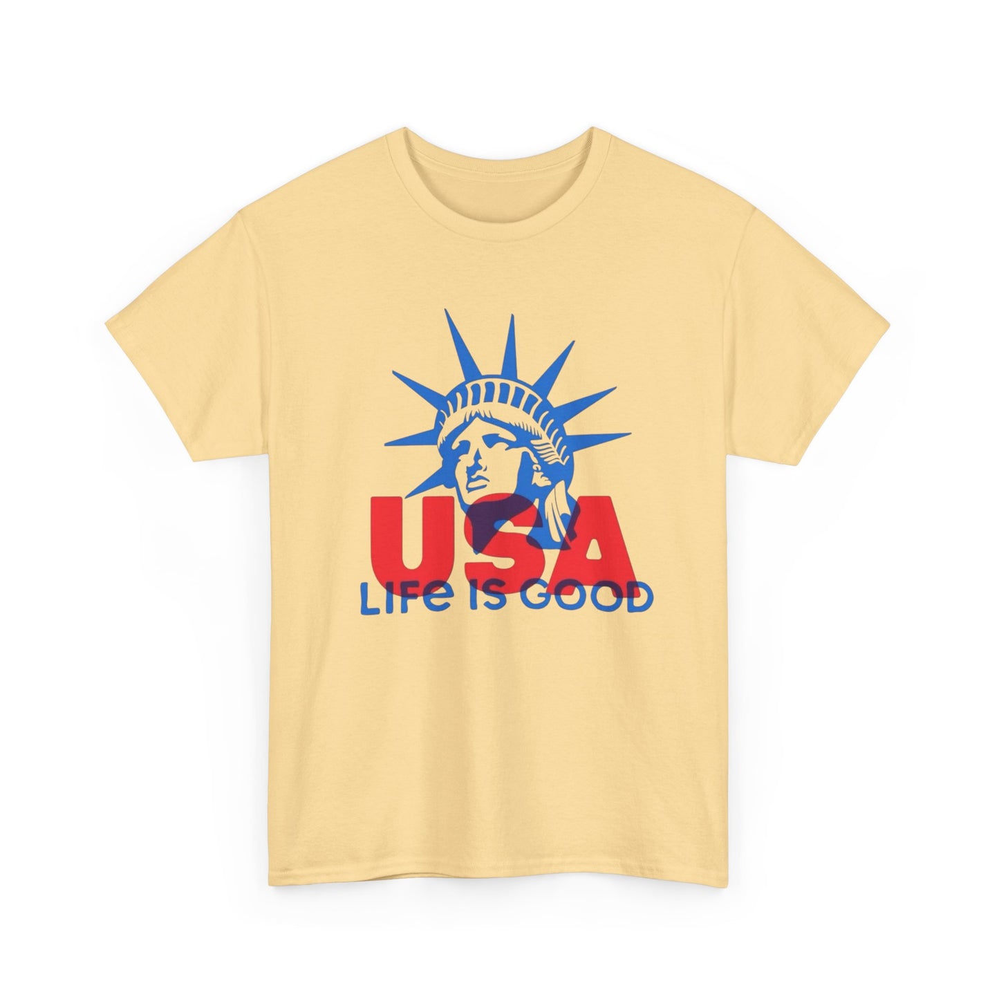 USA Life Is Good Graphic T Shirt NEW ADULT TEE Cotton