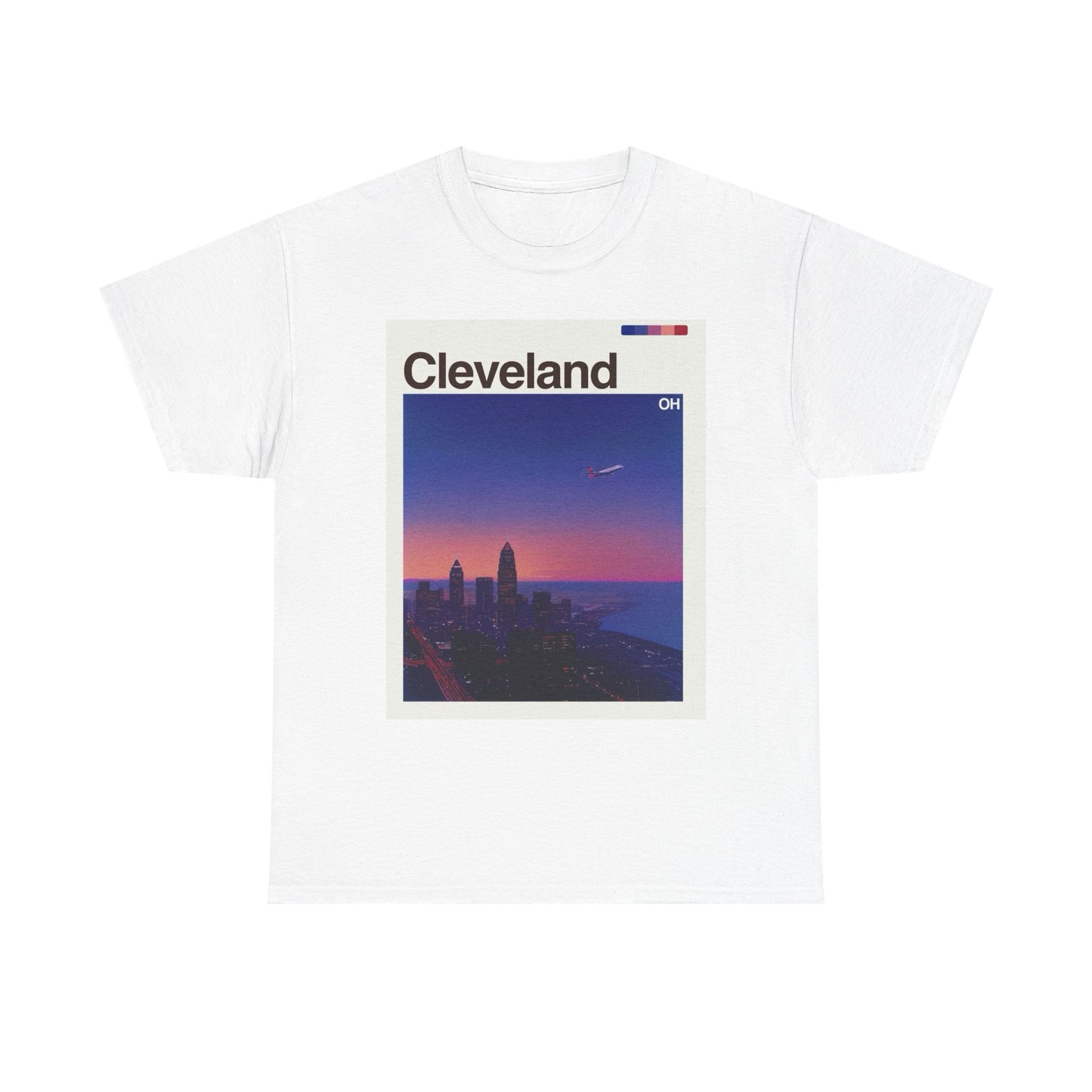 Cleveland Skyline Graphic T Shirt Cotton Tee Apparel New