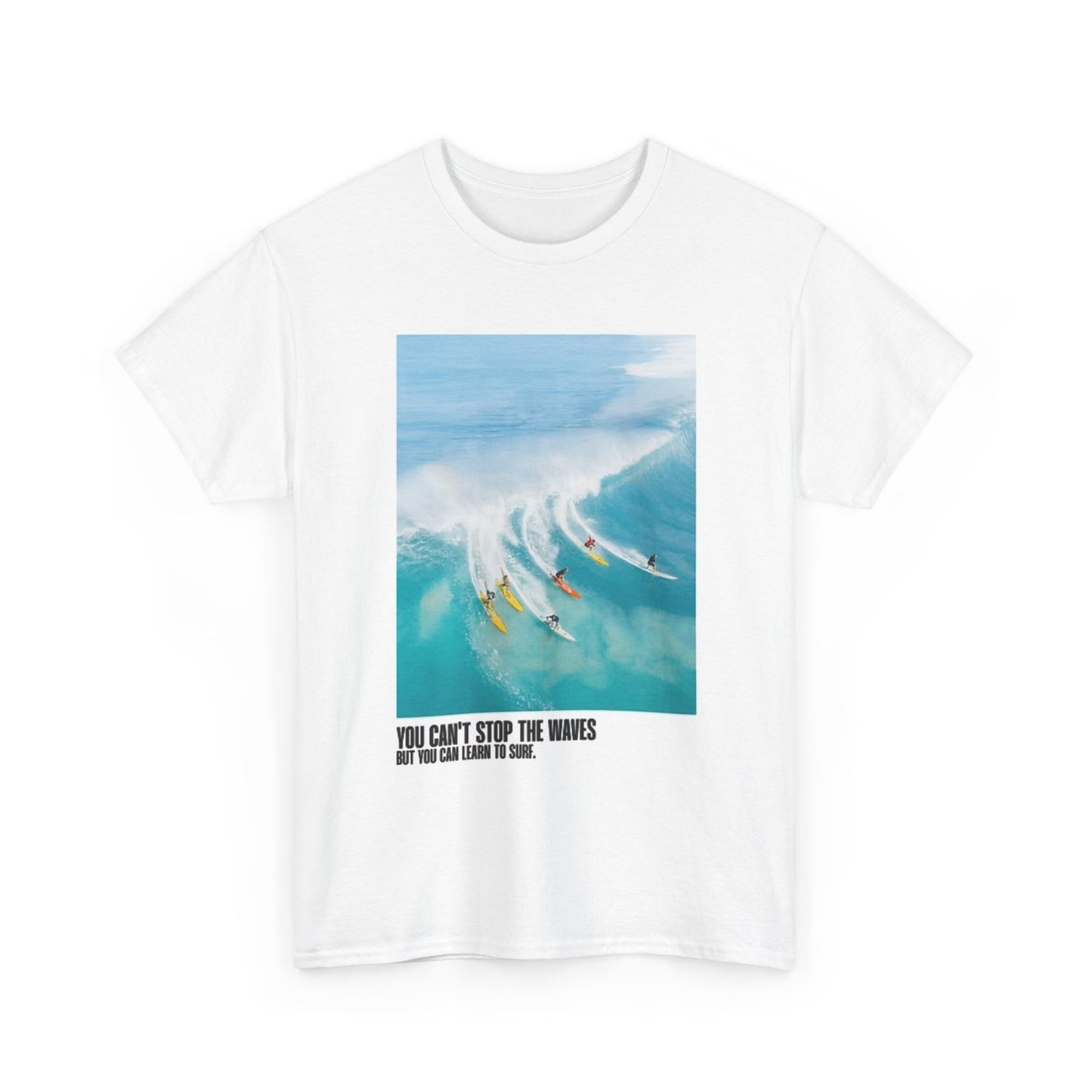Cant Stop The Waves Surfing Graphic T Shirt Retro Unisex Heavy Cotton Tee