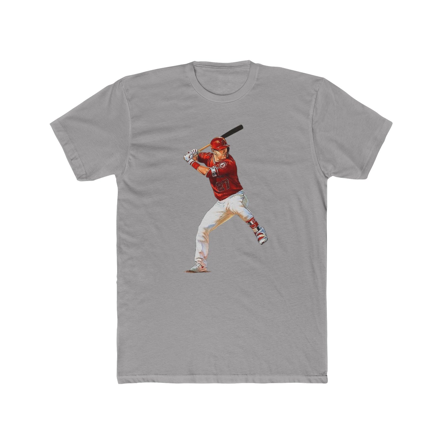 Mike trout tshirt angels California baseball vintage art Men's Cotton Crew Tee