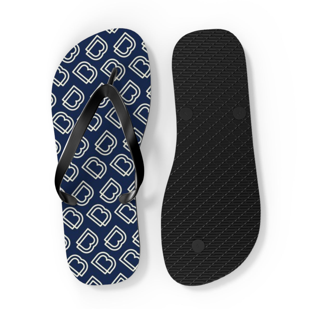 Blue Monogram Flip Flops, Sandals Slides, Summer Footwear, Brand New
