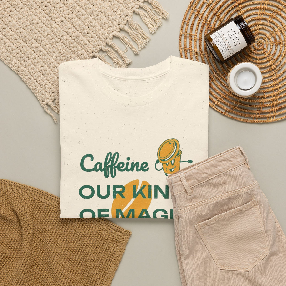 Caffeine Our Magic Potion Coffee Graphic T Shirt Men's Heavy Cotton Tee