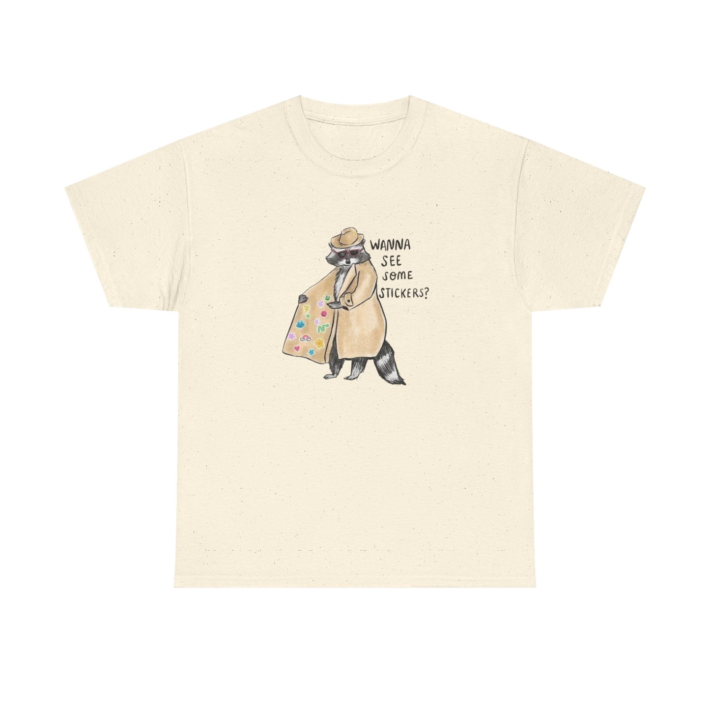 Funny Raccoon Graphic T Shirt Unisex Heavy Cotton Tee