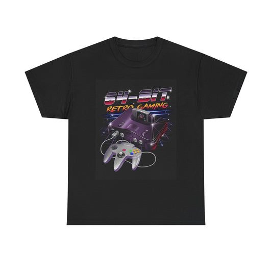 N64 Gaming Console Tshirt Retro 90s Kids Nostalgia Unisex Heavy Cotton Tee